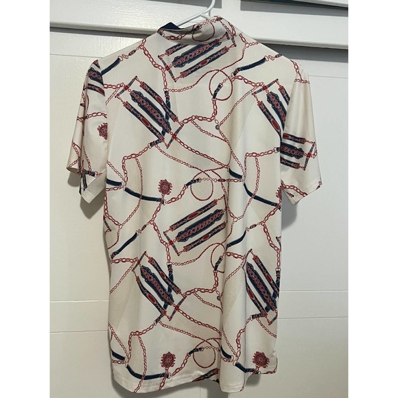 SANSOLEIL SOLCOOL SHORT SLEEVE MOCK Shirt Medium - Picture 2 of 2